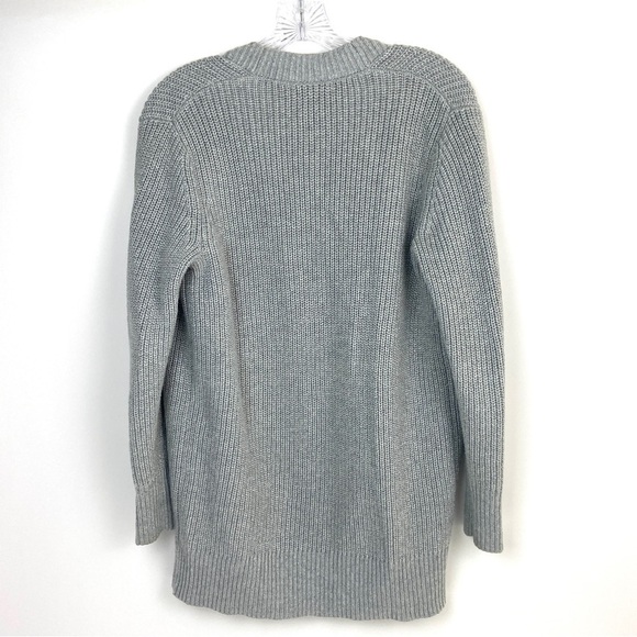 Banana Republic Cardigan Sz S Gray Open Front Oversized Silver Metallic Sparkles - Picture 2 of 11